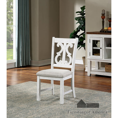 Auletta Side Chair - Distressed White/Gray