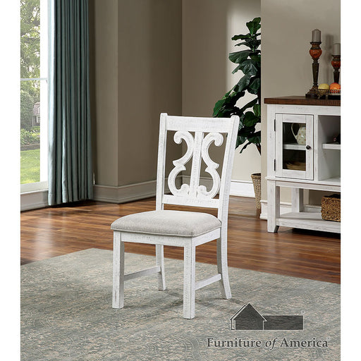 Auletta Side Chair - Distressed White/Gray
