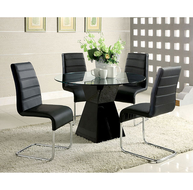 Mauna Table + 4 Side Chairs - Black