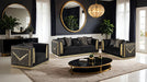 Doriphei Sofa + Loveseat - Black Velvet/Gold