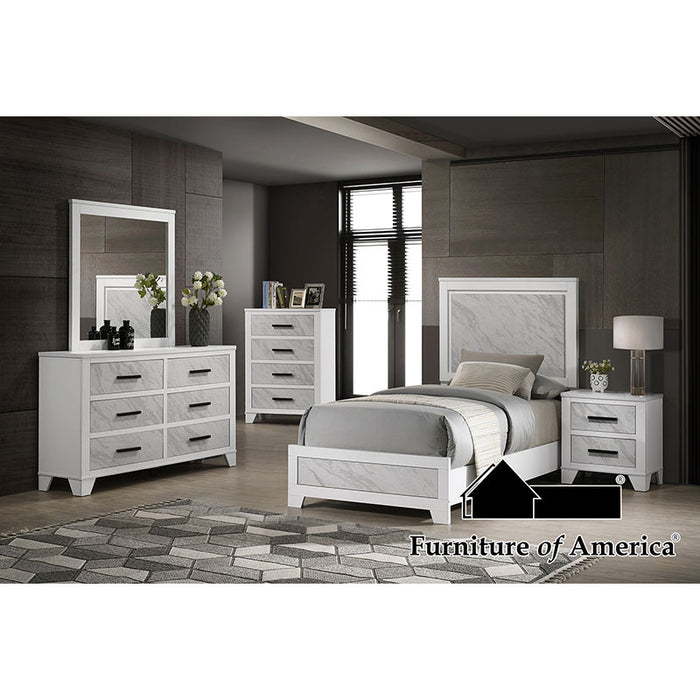 Darlene 4 Pc Bedroom Set - White - Twin