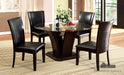 Manhattan Table + 4 Side Chairs - Brown Cherry