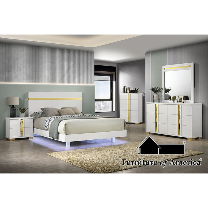 Lillestrom Bed - Twin / White/Gold