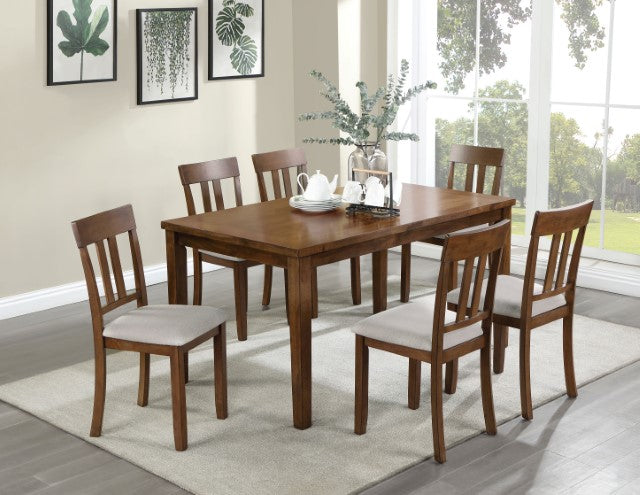 Medford 7 PC. Dining Table Set - Walnut/Beige