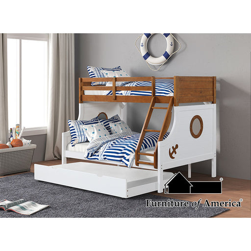 Nautia Twin/Bunk Bed W/ Trundle - Oak/White