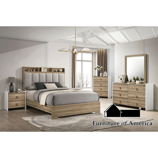 Posey 5 PC. Bedroom Set W/ Chest - Dusty Oak/White