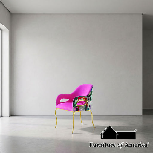 Mosaic Accent Chair - Modern Abstract Pink
