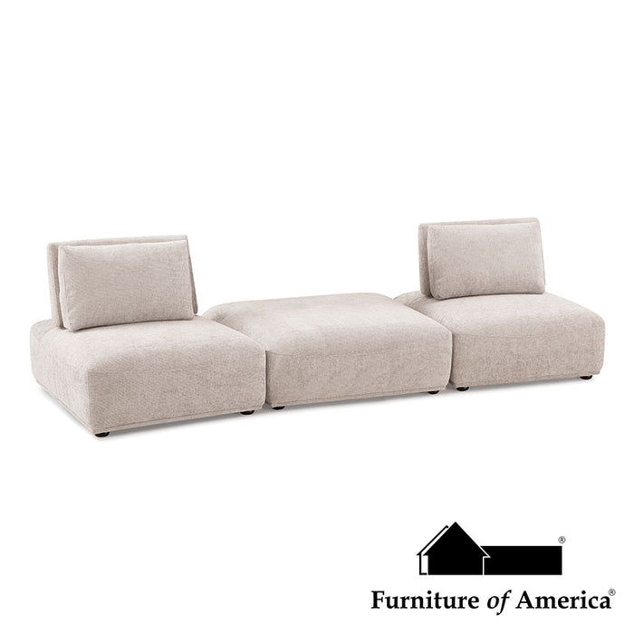Stavanger 2-Seater w/ Square Ot - Light Brown