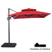 Fida **oversize** 8FT Square Umbrella W/ Double Top - Red