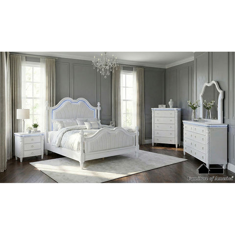 Swindon Bed - Pearl White