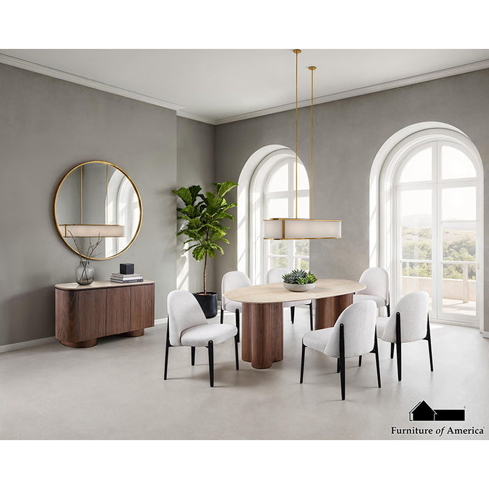 Kronus 5 PC. Dining Table Set - Walnut - 5 PC. Dining Table Set (FM37021WN-OT-5PC19BK)