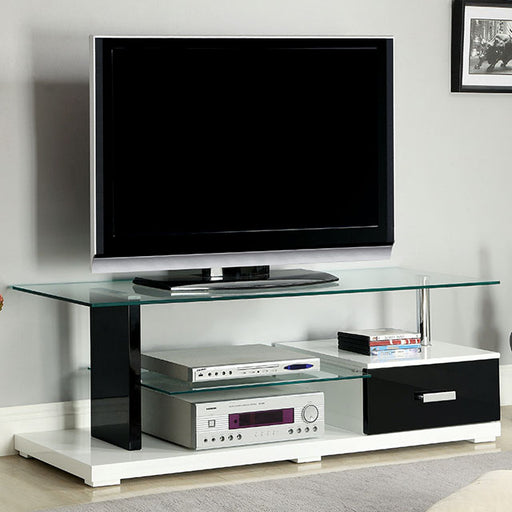 Egaleo 55 Glass Top Tv Console - Black/White