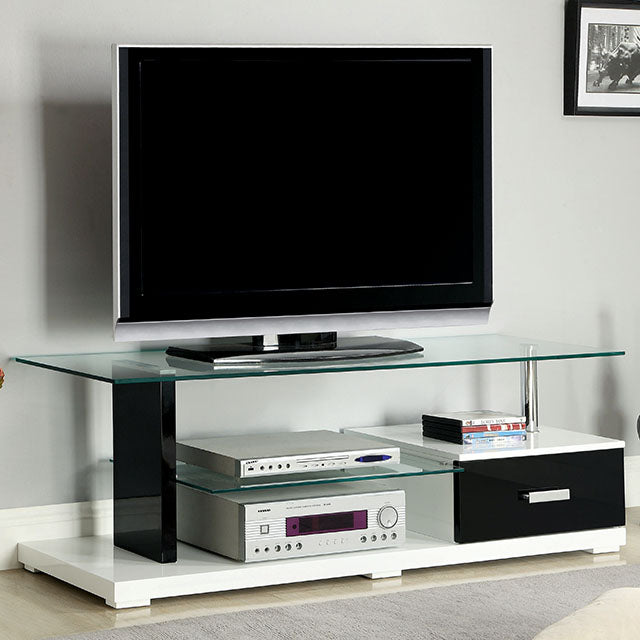 Egaleo 55 Glass Top Tv Console - Black/White