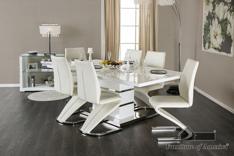 Midvale Table + 6 Side Chairs - White/Chrome