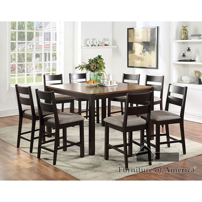 Valdor Counter HT. Table W/ Butterfly Leaf - Dark Oak/Espresso