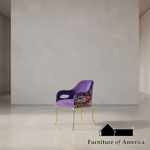 Flourish Accent Chair - Abstract Cobalt Violet
