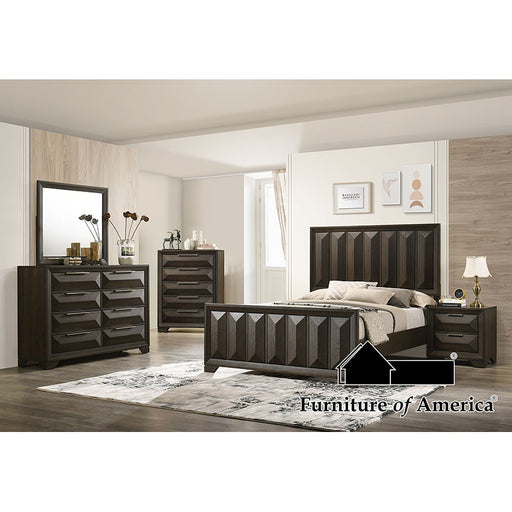 Hexham Bed + 2NS + Dresser + Mirror - Espresso