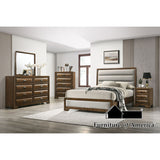 Caerwys Bed + 2NS + Dresser + Mirror - Brown/Light Gray