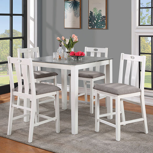 Dunseith 5 PC. Counter HT. Set - White/Gray