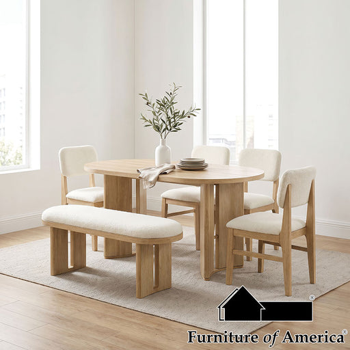 Sigona 6 PC. Dining Table Set W/ Bench - Natural