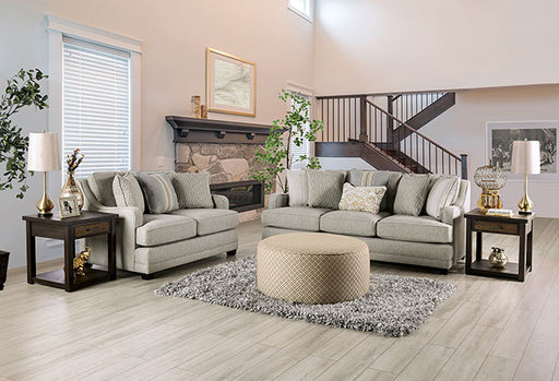 Stephney Sofa + Loveseat - Gray/Gold