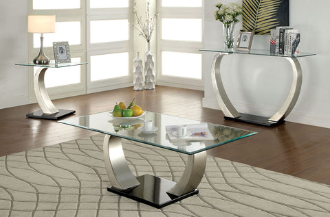 Roxo Coffee Table - Satin Plated/Black