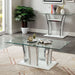 Staten Sofa Table - Glossy White/Chrome