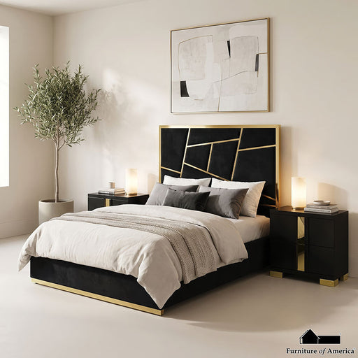 Bertoni Bed - King / Gold/Black