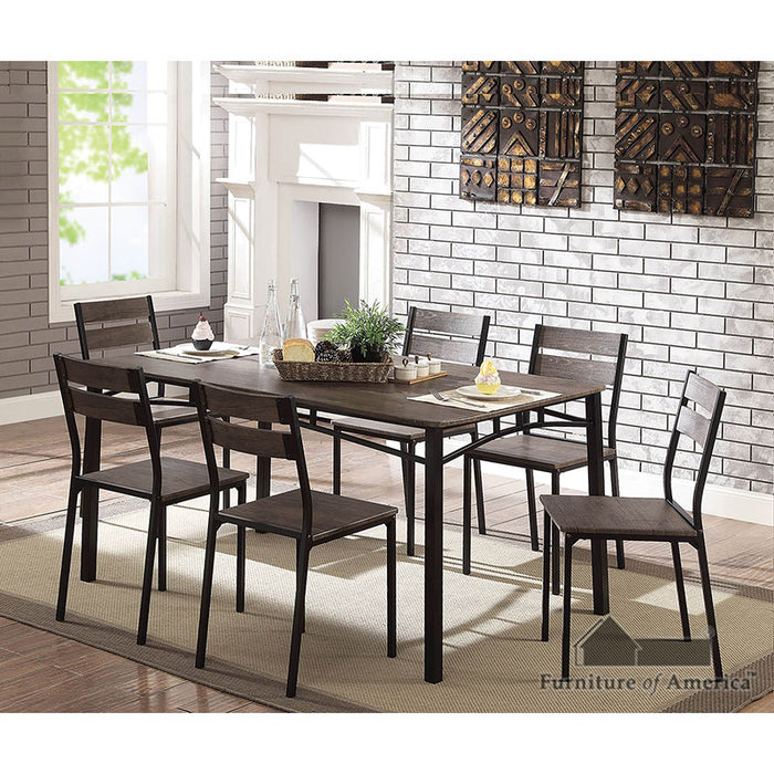 Westport 7PK Dining Table Set - Antique Brown/Black