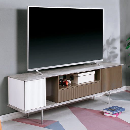 Blair 70" Tv Console - White/Champagne/Gray