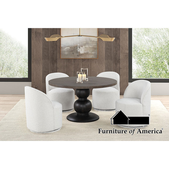 Essen 5 PC. Round Dining Set - Espresso/White