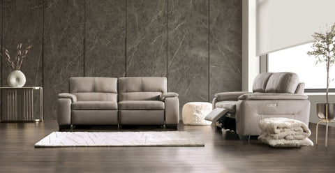 Sofá y loveseat eléctrico Balderico - topo