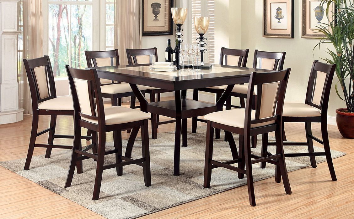 Brent II Table + 6 Side Chairs - Dark Cherry