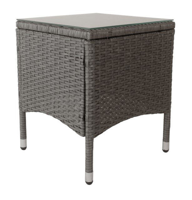 Gray Frame + Clear Tempered Glass End Table