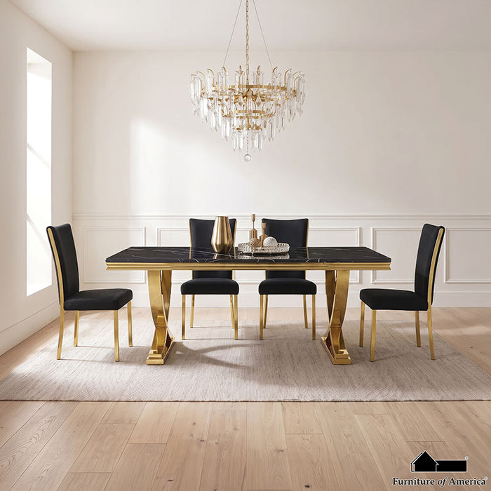 Wadenstil 5 PC. Dining Table Set - Gold/Black / 5 PC. Dining Table Set
