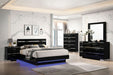 Erlach Bed - Cal King / Black/Chrome