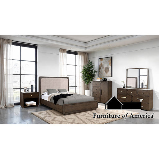 Vellara E. Uph Panel Bed - Dark Walnut