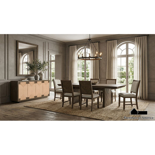 Casoria 7 PC. Dining Table Set - Dark Walnut