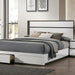 Birsfelden Bed W/ Drawers - White/Metallic Gray - Cal King