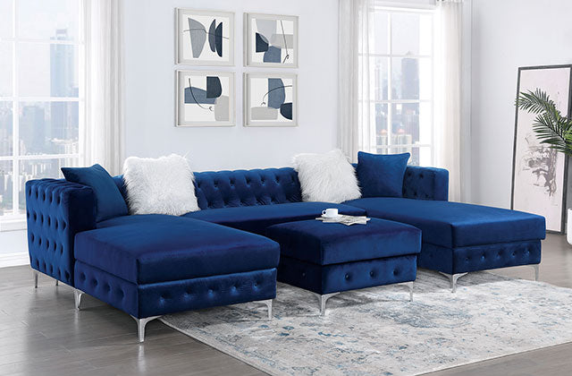 Ciabattoni Sectional W/ Ottoman - Navy