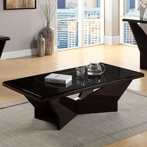 Dubendorf Coffee Table W/ 8MM Black Tempered Glass - Black