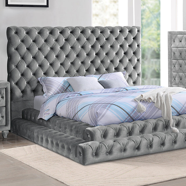 Stefania Bed - King / Gray
