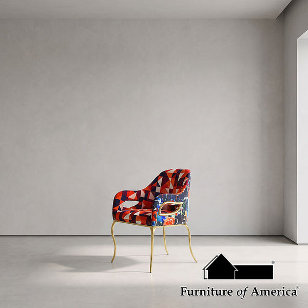 Construct Accent Chair - Abstract Mosaic Orange