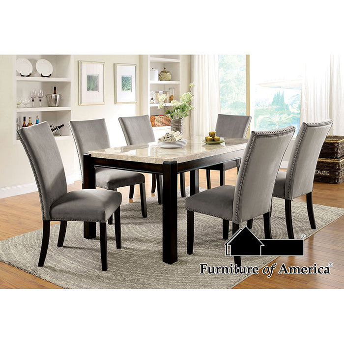 Gladstone 7 PC. Dining Table Set - Ivory/Dark Walnut