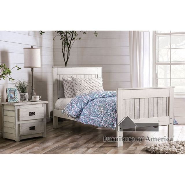 Rockwall Bed - Weathered White