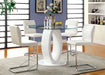 Lodia II Table + 4 Side Chairs - White