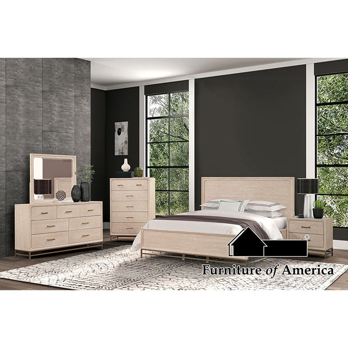 Sandnes 5 PC. Bedroom Set W/ 2NS - Light Oak - Queen / 5 PC. Queen Bedroom Set W/ 2NS (FM7369AK-Q-P-5PC-2NS)