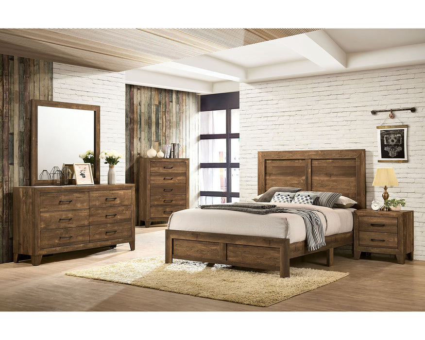 Wentworth Size Bed - Rustic Light Walnut