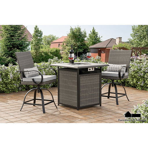 Arosa Fire Pit Counter HT. Table - Black/Gray