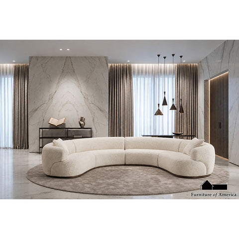 Toffel 4 Pc U-sectional - Alabaster White